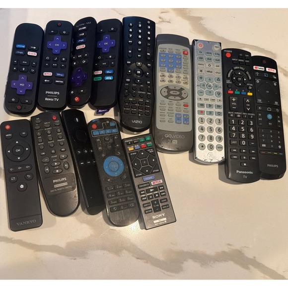 Various Brands Other - Lot of 14 TV Streaming Remotes Roku Amazon Sony Vizio Philips GE UNTESTED